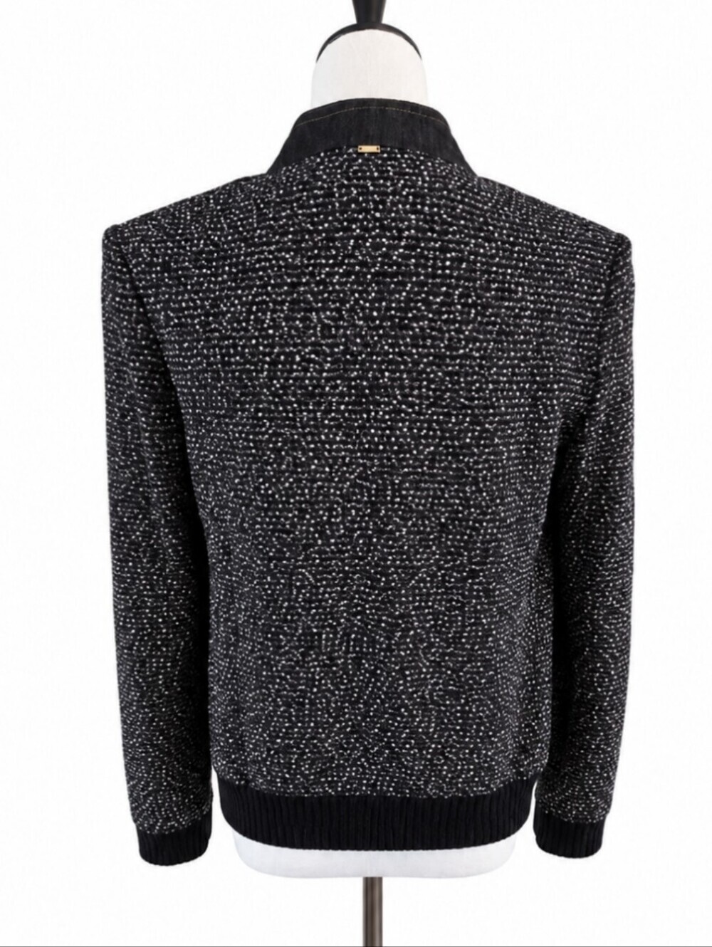 St John Sport Vintage Wool Blend Zip Cardigan Shell Set Black Flecked Size P/S - Picture 3 of 15